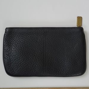 Coach pebbled black leather pouch.